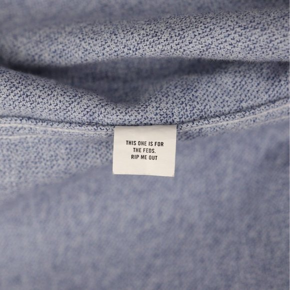 Taylor Stitch Flannel Shirt Men's 40 Blue Organic Cotton Long Sleeve Button - Picture 10 of 10